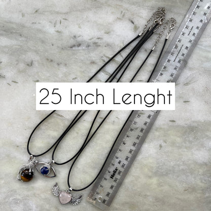 Pink Rose Quartz Crystal Heart Pendant Chain