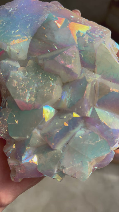 Blue Angel Aura Quartz Crystal Cluster