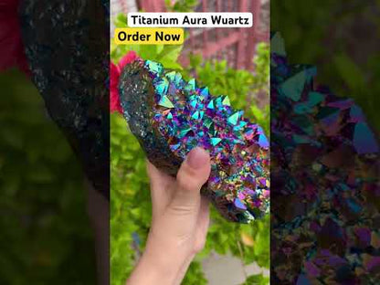 Titanium Blue Angel Aura Quartz Raw Crystal Cluster