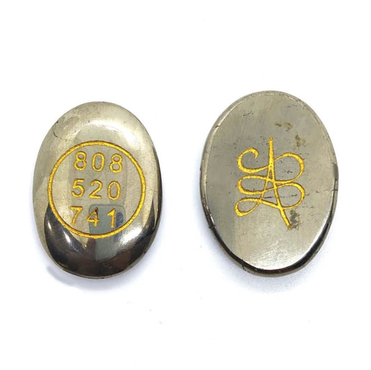 Pyrite Crystal Zibu Coin Set of 2