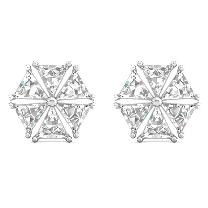 Starlight AD Solitaire White Zircon Stud Earrings for Ladies Officewear
