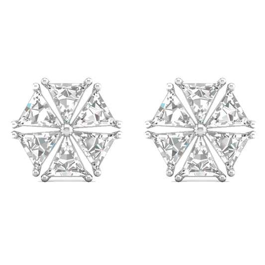 Starlight AD Solitaire White Zircon Stud Earrings for Ladies Officewear
