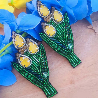 Floral Beaded Earrings