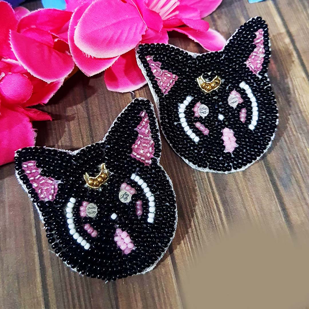 Cat Beaded Earrings
