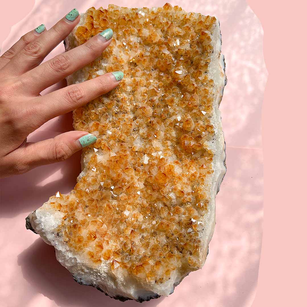 Natural Raw Citrine Crystal Cluster