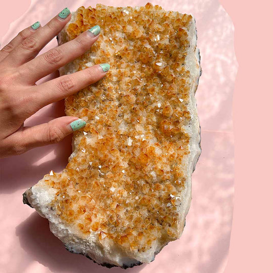 Natural Raw Citrine Crystal Cluster