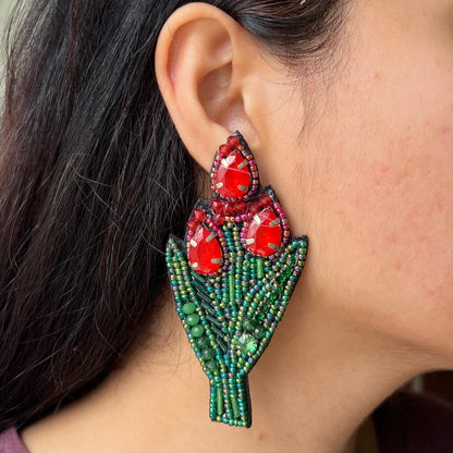 Floral Beaded Earrings