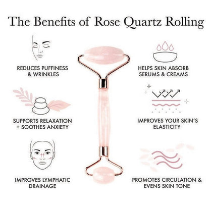 Rose Quartz Crystal Roller for Facial Massage