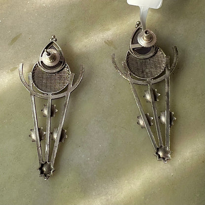 Lunar Clips Large Stud Earrings Purple