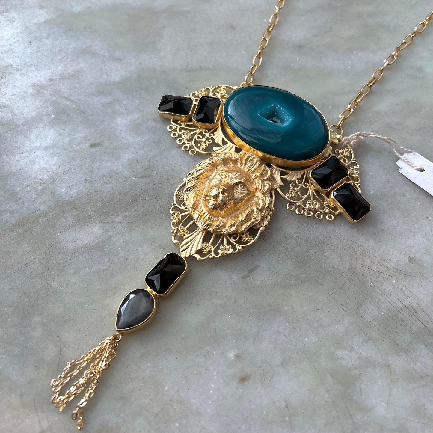 Lion Zeta Statement Gold Plated Collectible Nexklace