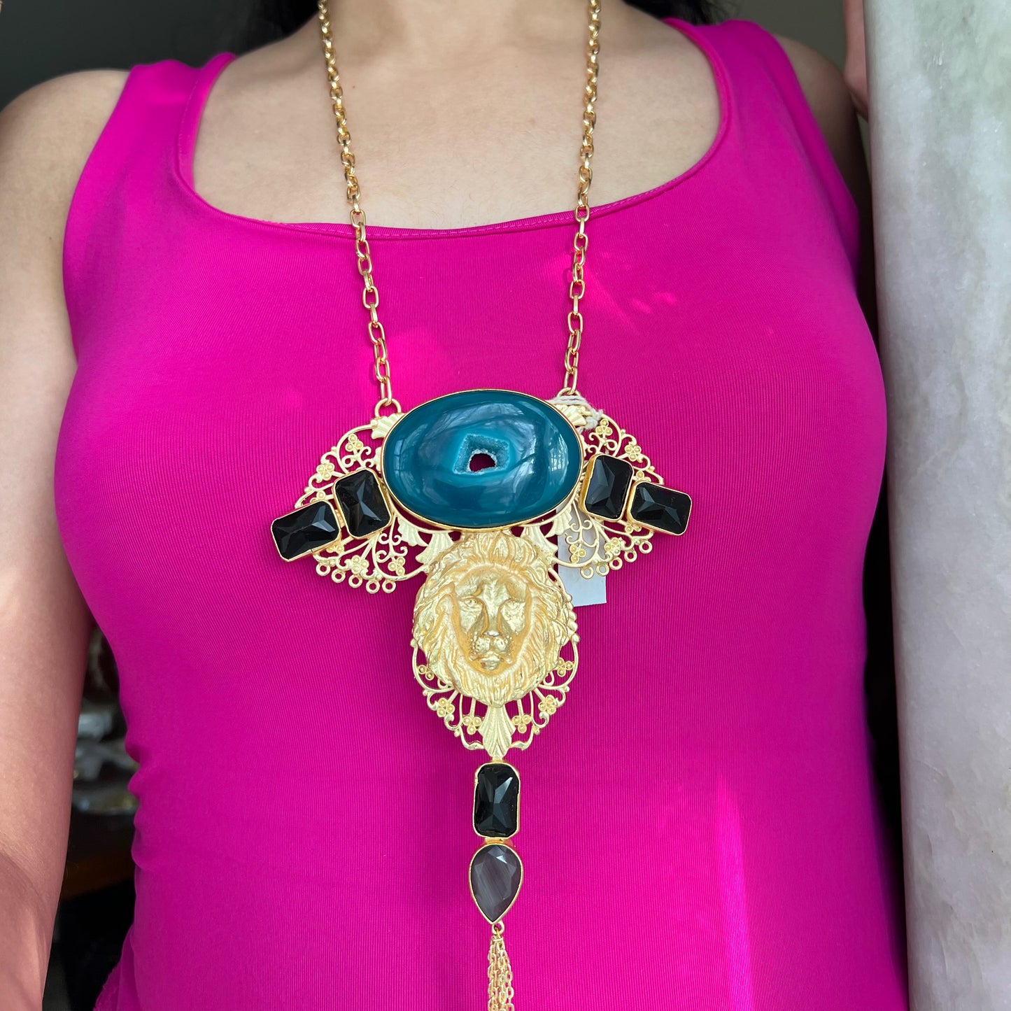 Lion Zeta Statement Gold Plated Collectible Nexklace