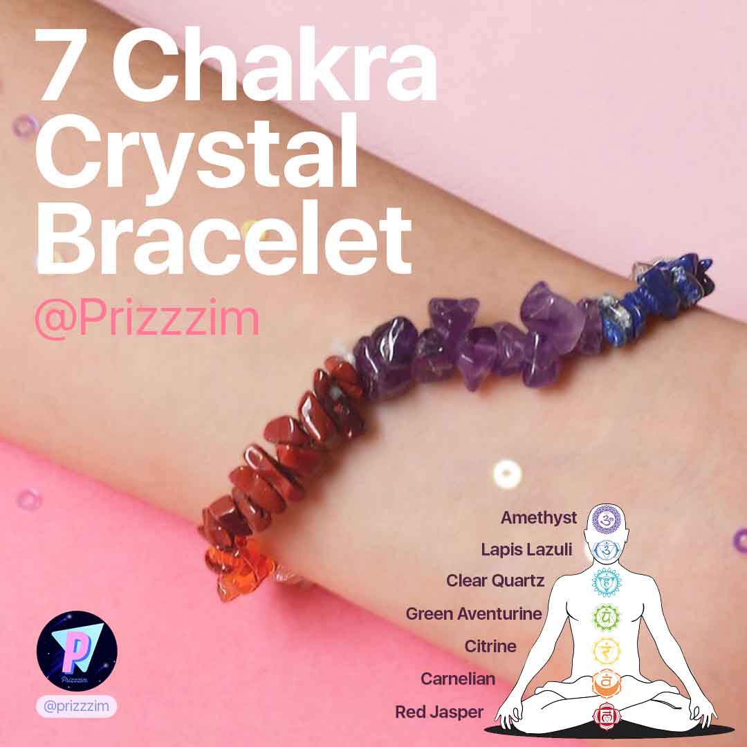 7 Seven Chakra Crystal Chip Bracelet