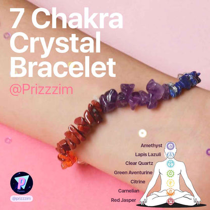 7 Seven Chakra Crystal Chip Bracelet