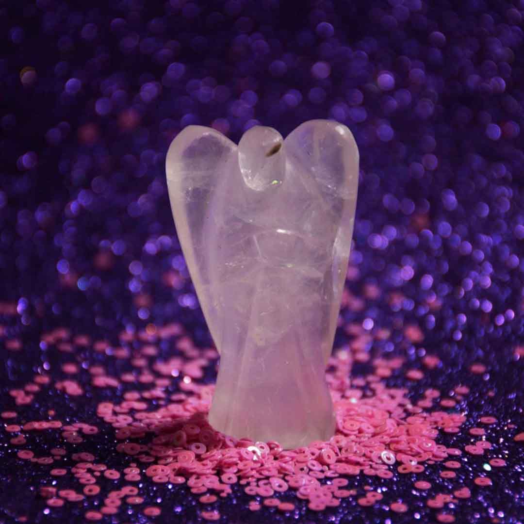 Rose Quartz Crystal Angel - Pocket Size